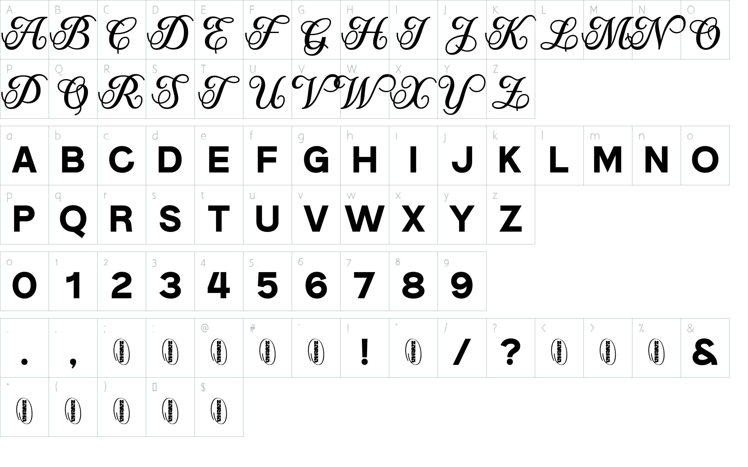 character map