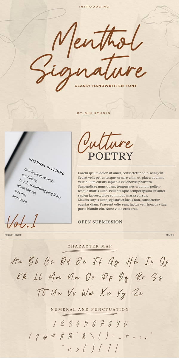 Menthol Signature font - clickfreefonts