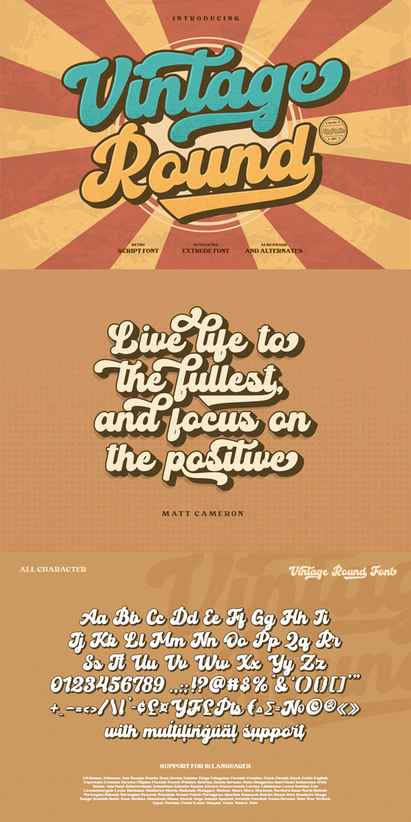 Vintage Round font - clickfreefonts