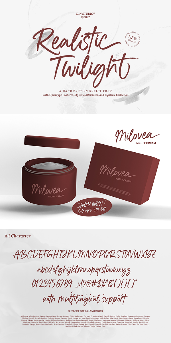 Realistic Twilight font - clickfreefonts