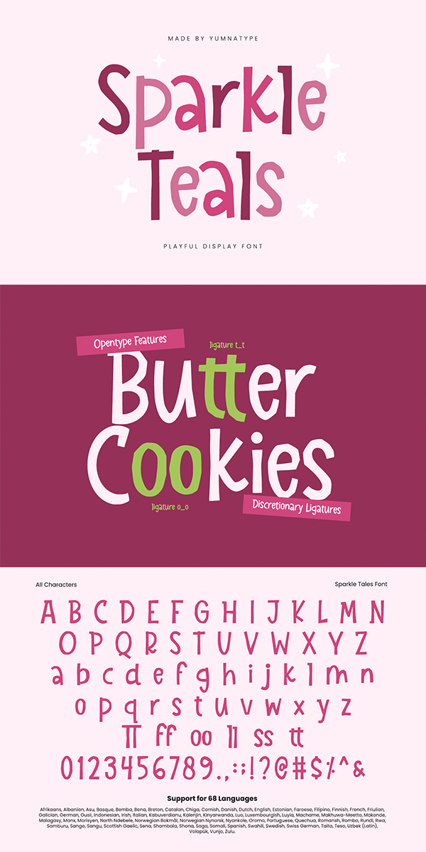 Sparkle Teals font - clickfreefonts